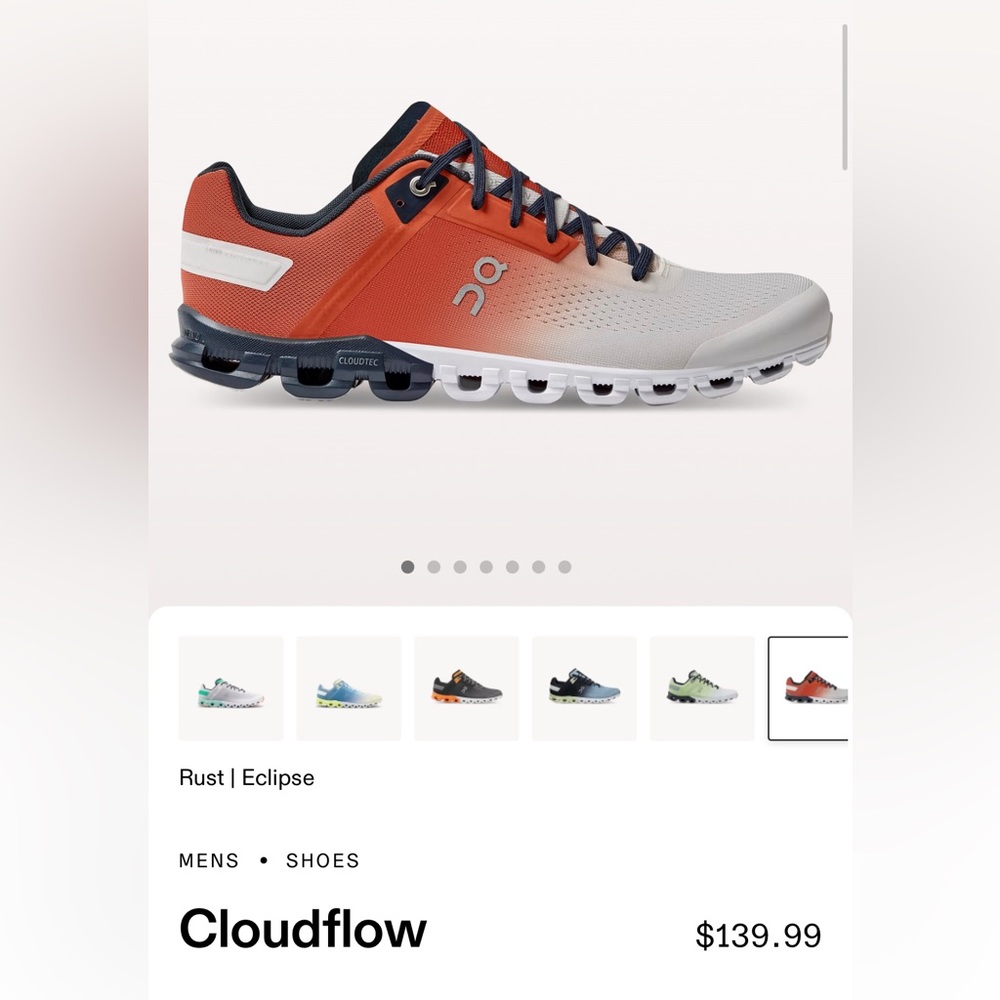 NEW 10.5 ON-Running Men’s Cloudflow Running Shoe